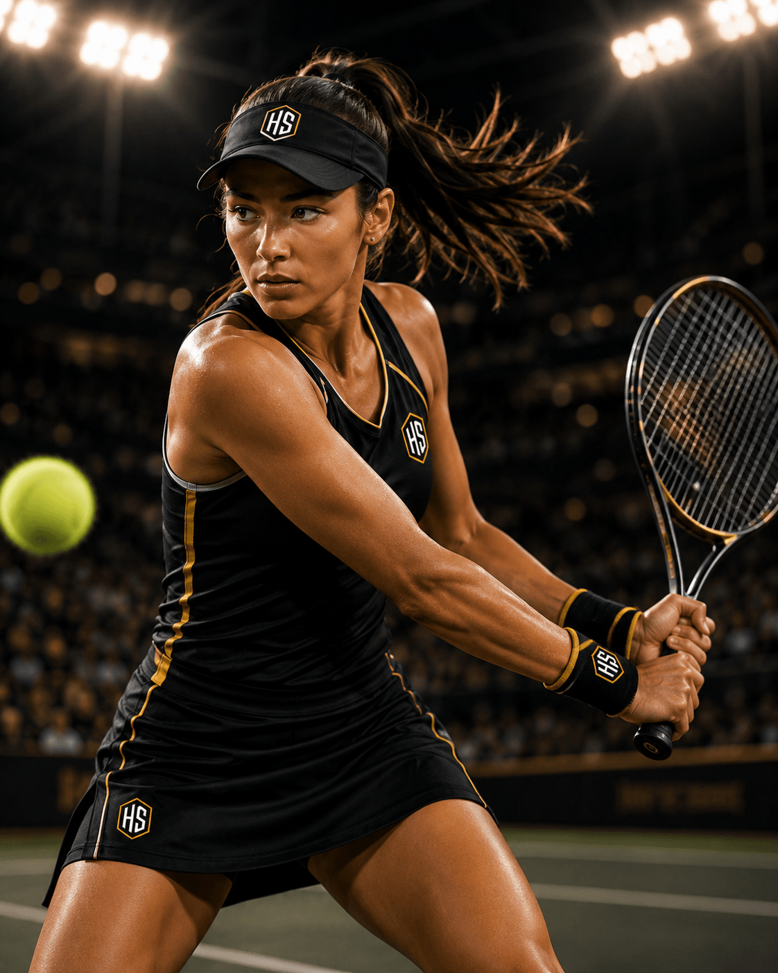 Tennis athlete in a Horizon Sports custom uniform