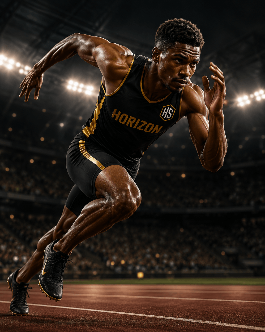 Track & Field athlete in Horizon Sports custom uniform