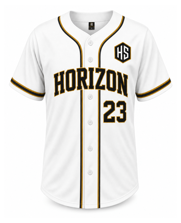 White Baseball Men's Button-Front Jersey