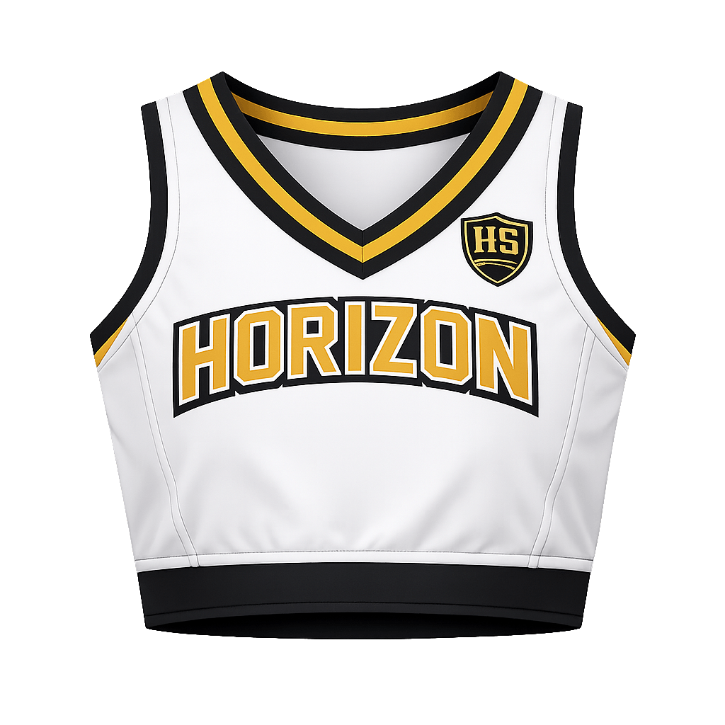 White Cheerleading Cheer Shell Top