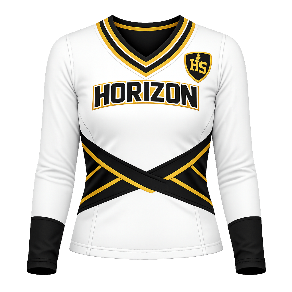 White Cheerleading Cheer Long-Sleeve Top