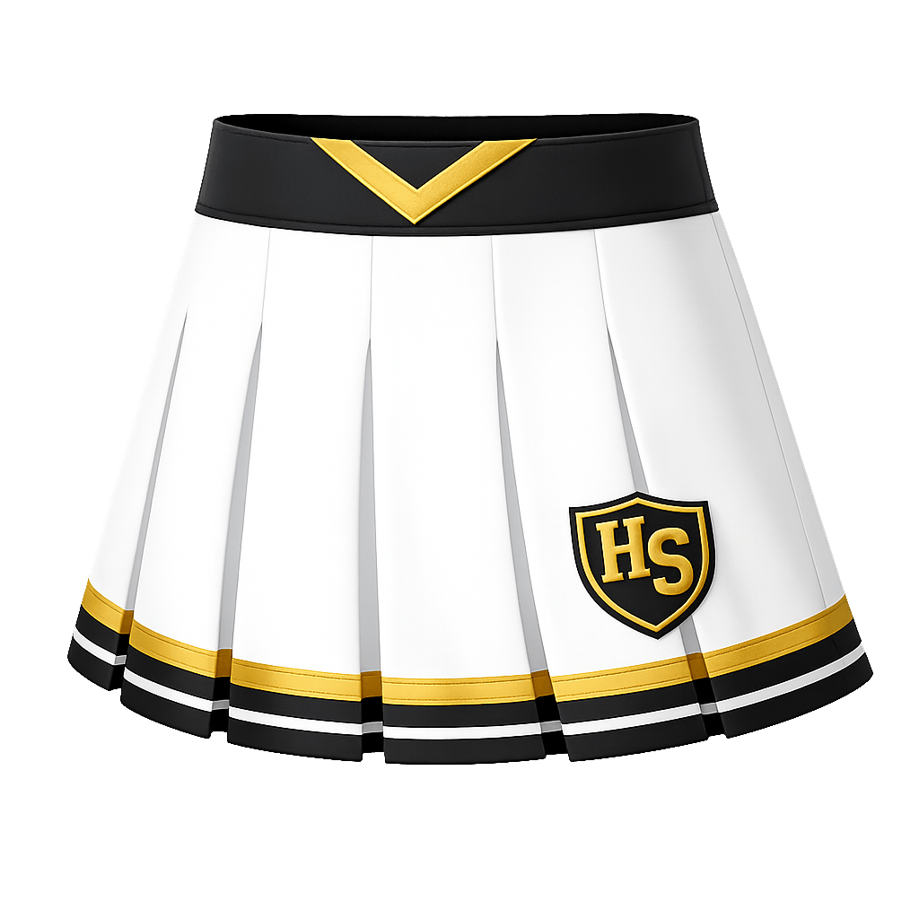 White Cheerleading Cheer Skirt