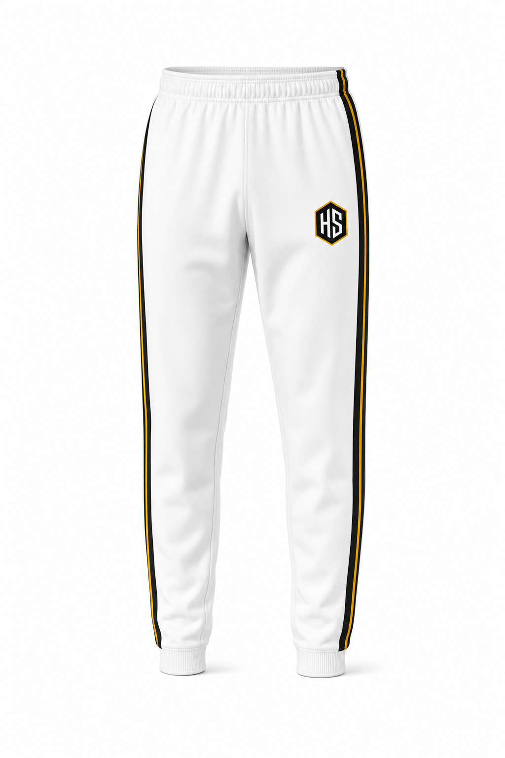 White Track & Field Warm-Up Pants